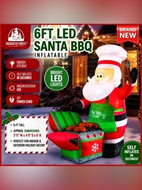 6 FT LED Santa BBQ Christmas Inflatable